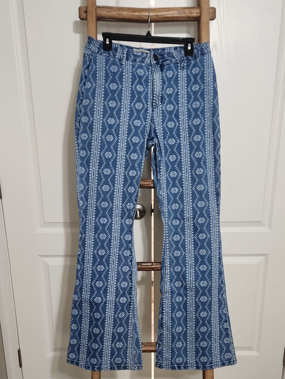 Rock&Roll Denim Printed Flared Pants